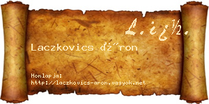 Laczkovics Áron névjegykártya